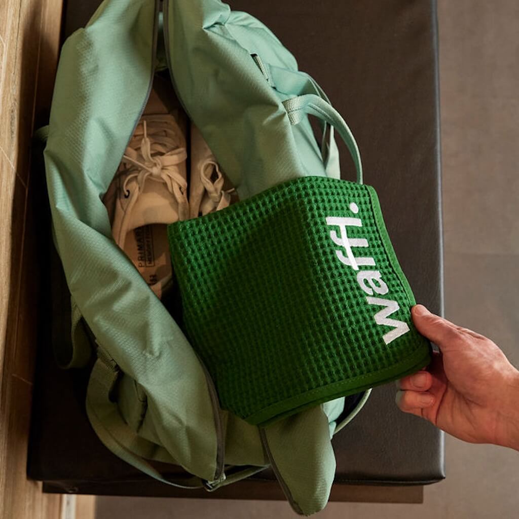 waffl mini towel - bottle green