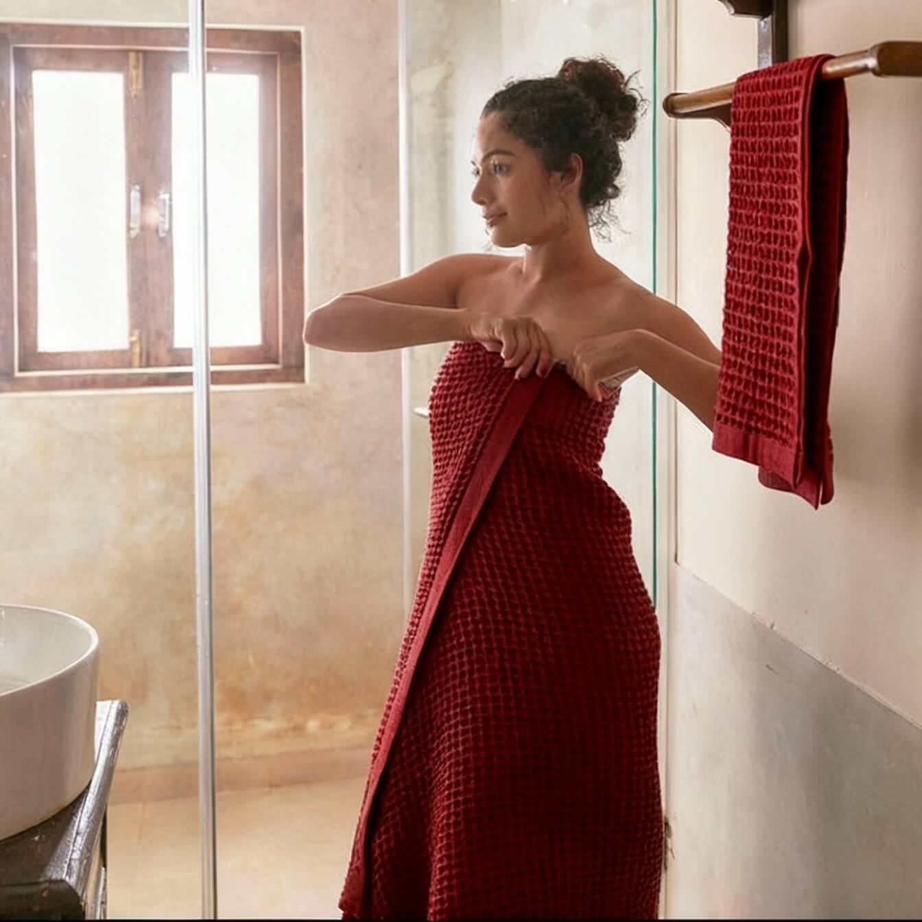 waffl Bath Sheet - Earth