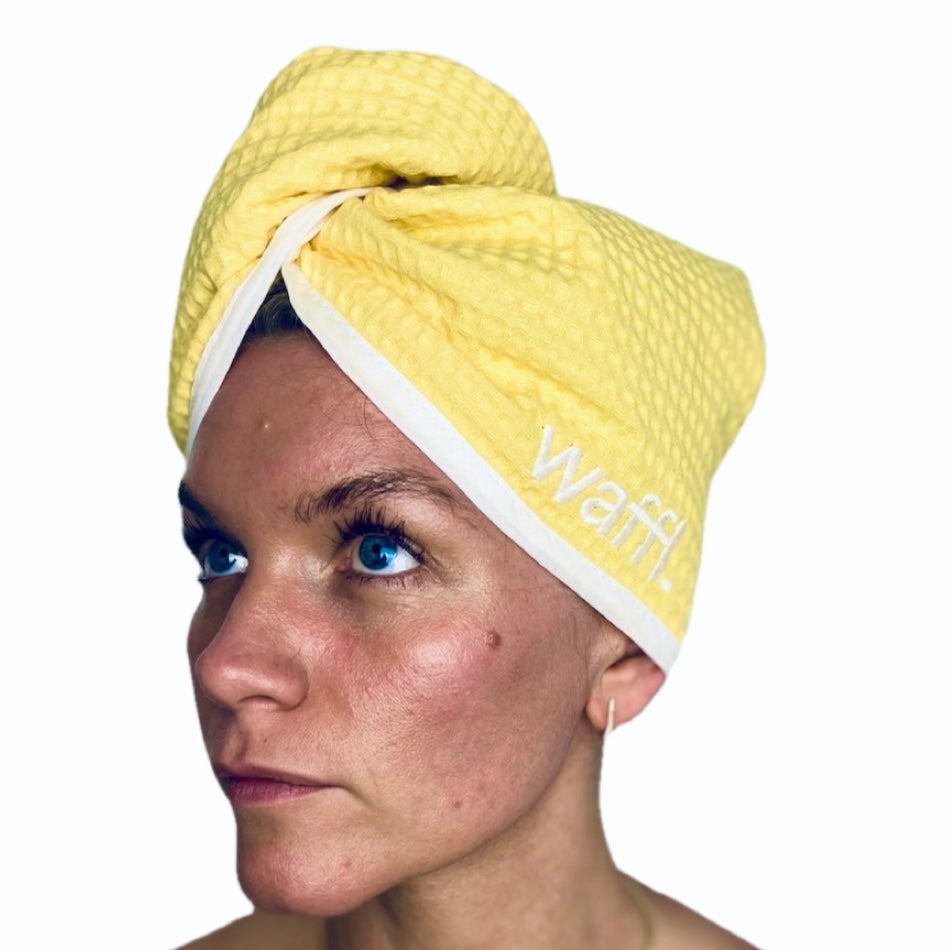 Solar Yellow waffl hair wrap