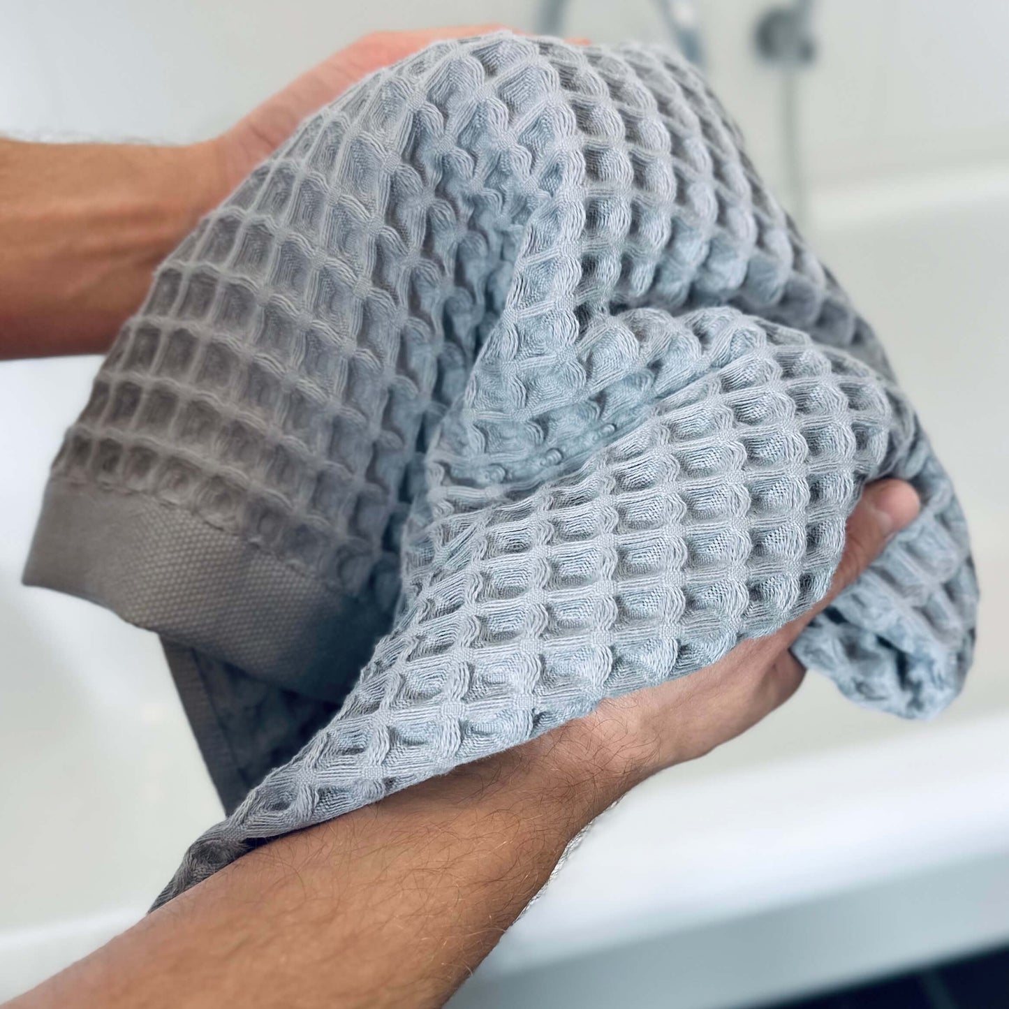 waffl Hand Towel - Stone Grey