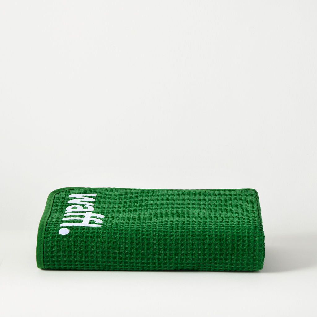 Bottle Green waffl towel