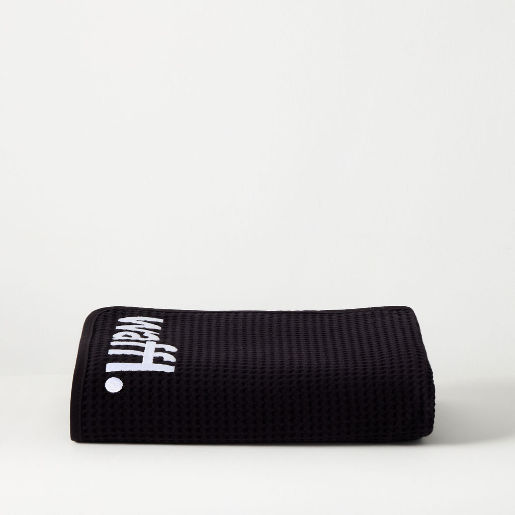 Stealth Black waffl towel